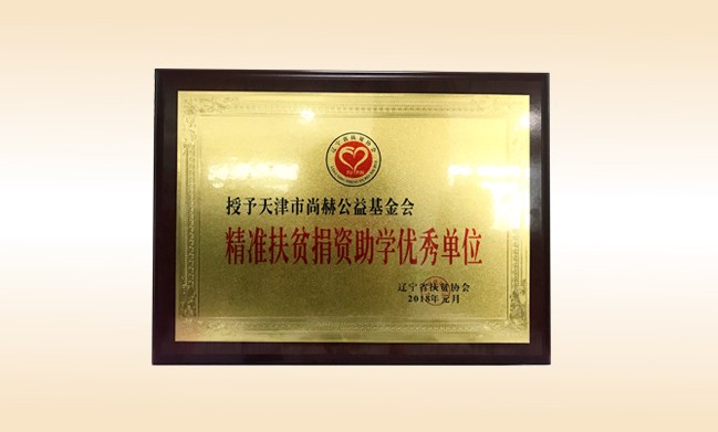 2018年1月-1XBET官网公益基金会荣获-精准扶贫捐资助学优秀单位奖牌