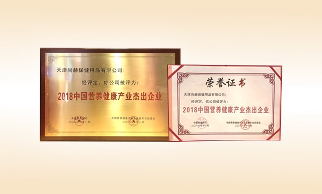 2018年11月-1XBET官网公司荣获-2018中国营养健康产业杰出企业